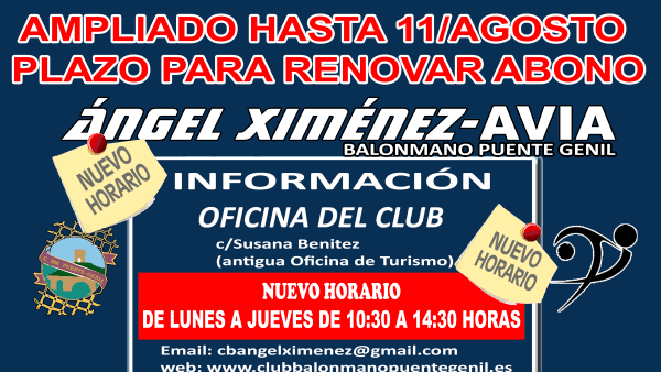 AMPLIADO EL PLAZO DE RENOVACIÓN DE ABONOS