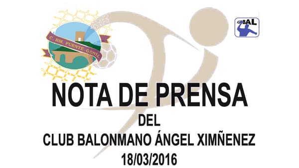 NOTA DE PRENSA DEL CLUB